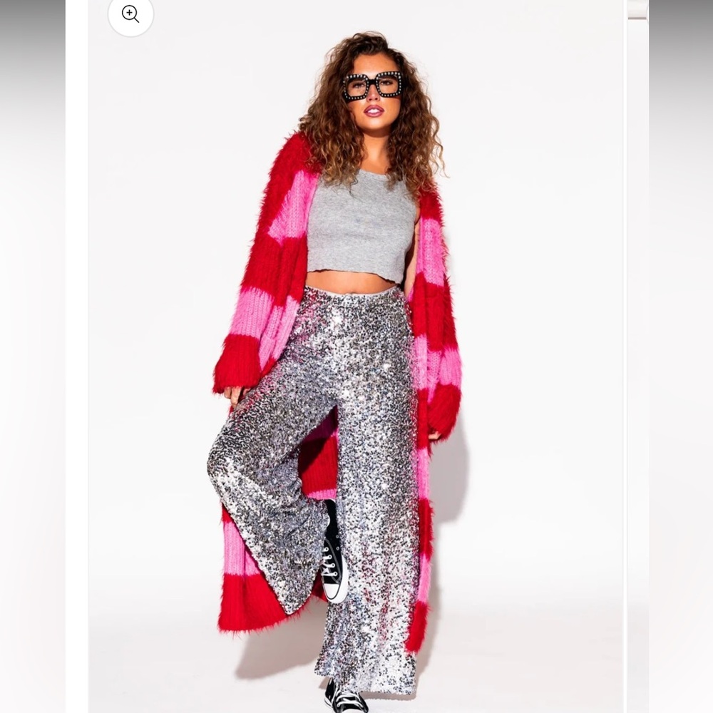 Dressed in Lala I Love Me Longline Fuzzy cardigan L/XL